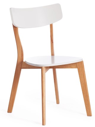 Кухонный стул Claire, дерево гевея/МДФ 48x49,5x81,5 Белый/натуральный арт.19580 в Архангельске - изображение