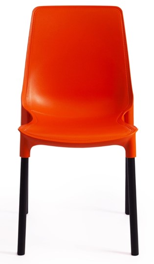 Стул обеденный GENIUS (mod 75) 46x56x84 оранжевый/черные ножки арт.19670 в Архангельске - изображение 4
