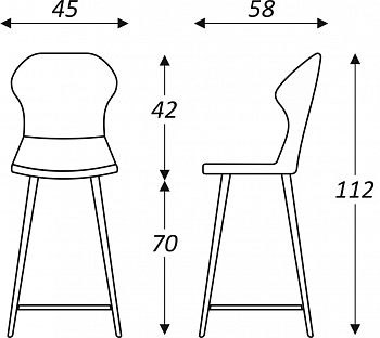 Обеденный стул Марио барный(Киви Т174/ноги черные) в Архангельске - изображение 2