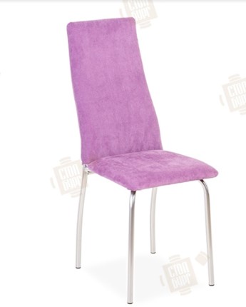 Кухонный стул Волна, каркас металл хром, инфинити фиолетовый в Архангельске - изображение