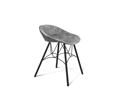 Обеденный стул SHT-ST19-SF1 / SHT-S100 (дымный/черный муар) в Архангельске - изображение