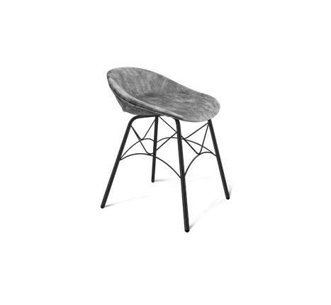 Обеденный стул SHT-ST19-SF1 / SHT-S107 (дымный/черный муар) в Архангельске - изображение