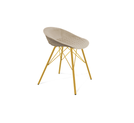 Обеденный стул SHT-ST19-SF1 / SHT-S37 (ванильный крем/золото) в Архангельске - изображение