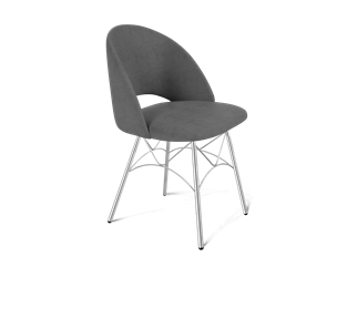 Обеденный стул SHT-ST34 / SHT-S107 (платиново-серый/хром лак) в Архангельске