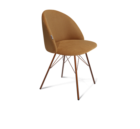 Обеденный стул SHT-ST35 / SHT-S37 (горчичный/медный металлик) в Архангельске - изображение