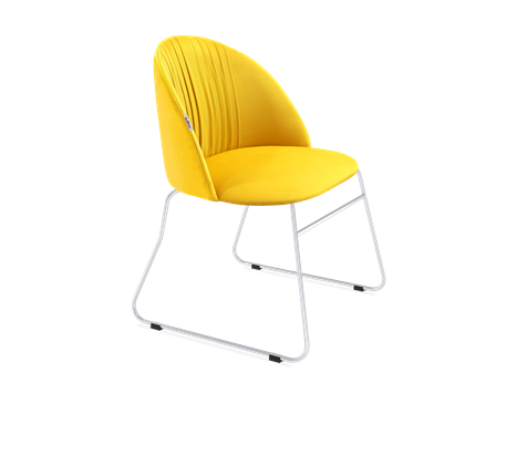 Обеденный стул SHT-ST35-1 / SHT-S167 (имперский жёлтый/хром лак) в Архангельске - изображение