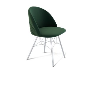 Обеденный стул SHT-ST35-2 / SHT-S100 (лиственно-зеленый/хром лак) в Архангельске