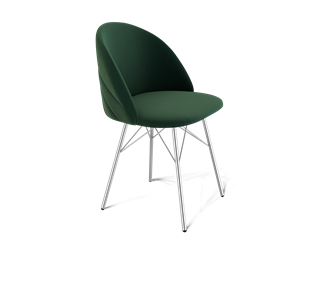Обеденный стул SHT-ST35-2 / SHT-S64 (лиственно-зеленый/хром лак) в Архангельске