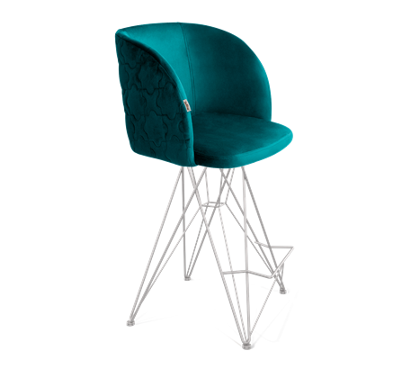 Полубарный стул SHT-ST33-1 / SHT-S66-1 (альпийский бирюзовый/хром лак) в Архангельске - изображение