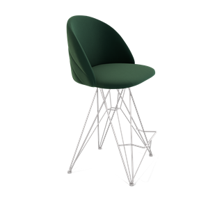 Полубарный стул SHT-ST35-2 / SHT-S66-1 (лиственно-зеленый/хром лак) в Архангельске