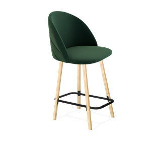 Полубарный стул SHT-ST35-2 / SHT-S94-1 (лиственно-зеленый/прозрачный лак/черный муар) в Архангельске