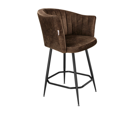Полубарный стул SHT-ST42-1 / SHT-S148-1 (кофейный трюфель/черный муар) в Архангельске - изображение