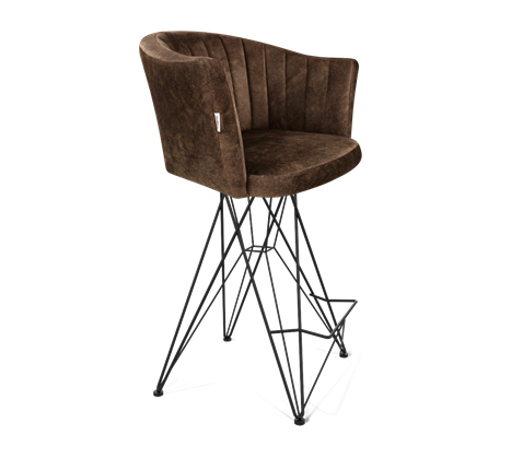 Полубарный стул SHT-ST42-1 / SHT-S66-1 (кофейный трюфель/черный муар) в Архангельске - изображение