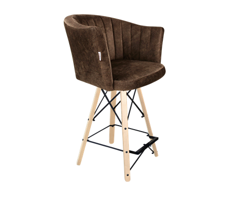 Полубарный стул SHT-ST42-1 / SHT-S80-1 (кофейный трюфель/прозрачный лак/черный) в Архангельске - изображение