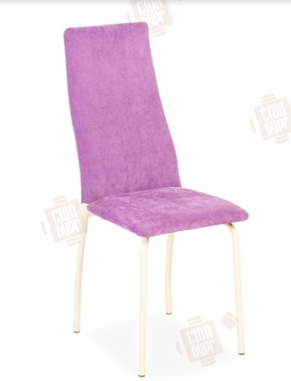 Обеденный стул Волна, каркас металл бежевый, инфинити фиолетовый в Архангельске - изображение