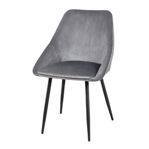 Мягкий дизайнерский стул Мартин СРП-063 эмаль черная Веллюто серый в Архангельске