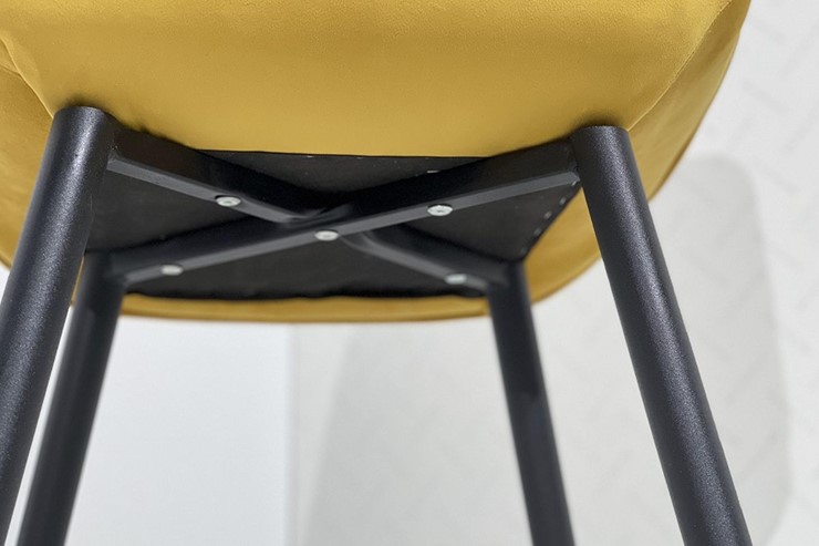 Обеденный стул Лари, желтый (велюр)/черный в Архангельске - изображение 2