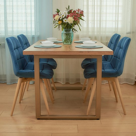 Обеденный стул POLINI Home Verona SD, синий-натуральный в Архангельске - изображение 6