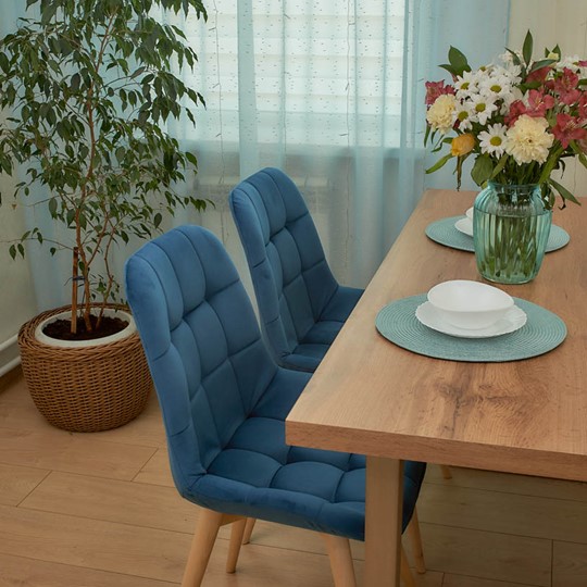Обеденный стул POLINI Home Verona SD, синий-натуральный в Архангельске - изображение 7