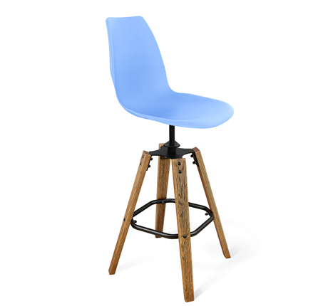 Барный стул SHT-ST29/S93 (голубой pan 278/брашированный коричневый/черный муар) в Архангельске - изображение