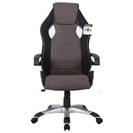 Кресло офисное Brabix Techno GM-002 (ткань, черное/серое, вставки белые) в Архангельске - изображение