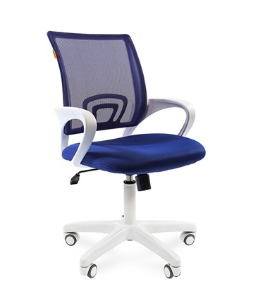 Компьютерное кресло CHAIRMAN 696 white, ткань, цвет синий в Архангельске - изображение