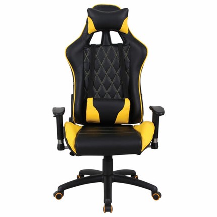 Кресло компьютерное Brabix GT Master GM-110 (две подушки, экокожа, черное/желтое) в Архангельске - изображение