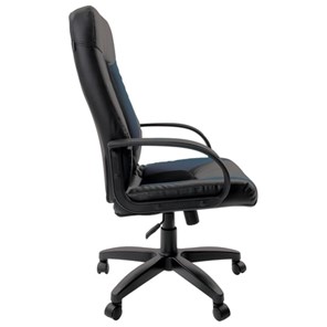 Офисное кресло Brabix Strike EX-525 (экокожа черная/синяя, ткань серая, TW) в Архангельске - предосмотр 1