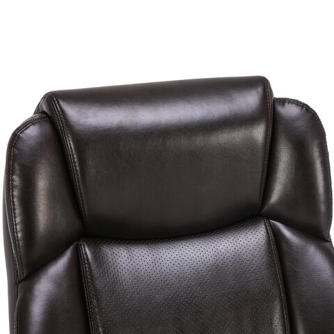 Офисное кресло Brabix Premium Favorite EX-577 (пружинный блок, рециклир. кожа, коричневое) 531936 в Архангельске - изображение 5