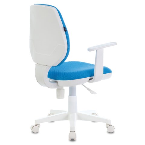 Компьютерное кресло Brabix Fancy MG-201W (с подлокотниками, пластик белый, голубое) в Архангельске - изображение 3