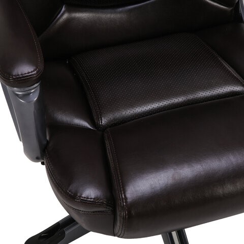 Офисное кресло Brabix Premium Favorite EX-577 (пружинный блок, рециклир. кожа, коричневое) 531936 в Архангельске - изображение 7