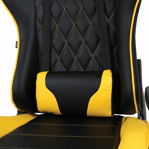 Кресло компьютерное Brabix GT Master GM-110 (две подушки, экокожа, черное/желтое) в Архангельске - изображение 7
