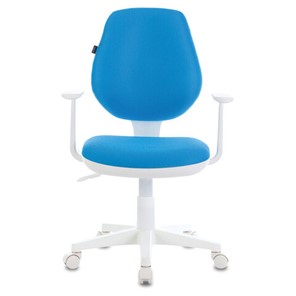 Компьютерное кресло Brabix Fancy MG-201W (с подлокотниками, пластик белый, голубое) в Архангельске - предосмотр 1