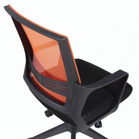 Кресло компьютерное Brabix Balance MG-320 (с подлокотниками, комбинированное черное/оранжевое) в Архангельске - изображение 6