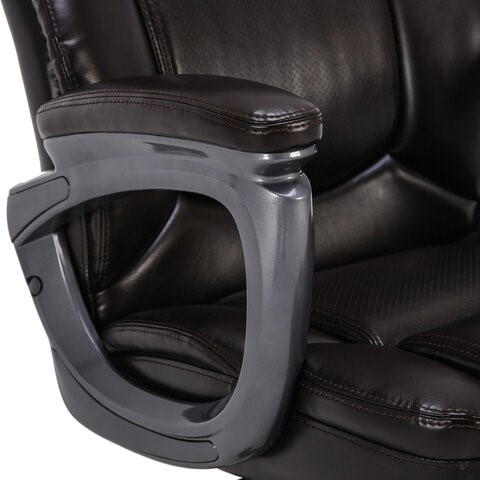 Офисное кресло Brabix Premium Favorite EX-577 (пружинный блок, рециклир. кожа, коричневое) 531936 в Архангельске - изображение 9