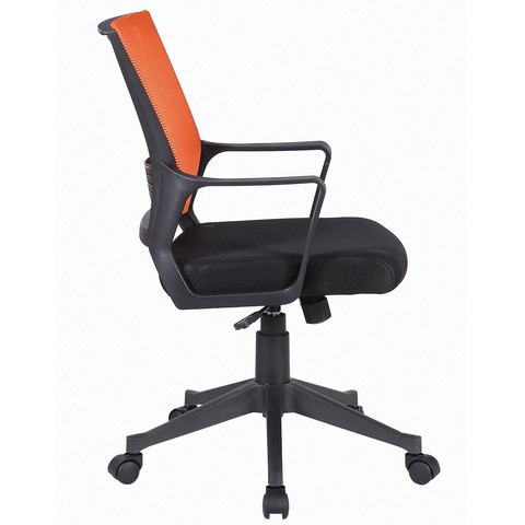 Кресло компьютерное Brabix Balance MG-320 (с подлокотниками, комбинированное черное/оранжевое) в Архангельске - изображение 1