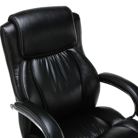 Кресло компьютерное Brabix Premium Status HD-003 (рециклированная кожа, хром, черное) 531821 в Архангельске - изображение 4