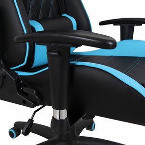 Кресло компьютерное Brabix GT Master GM-110 (две подушки, экокожа, черное/голубое) в Архангельске - предосмотр 9