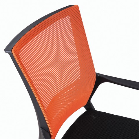 Кресло компьютерное Brabix Balance MG-320 (с подлокотниками, комбинированное черное/оранжевое) в Архангельске - изображение 3