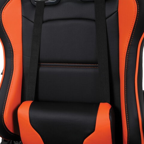 Компьютерное кресло Brabix GT Racer GM-100 (две подушки, экокожа, черное/оранжевое) в Архангельске - изображение 6