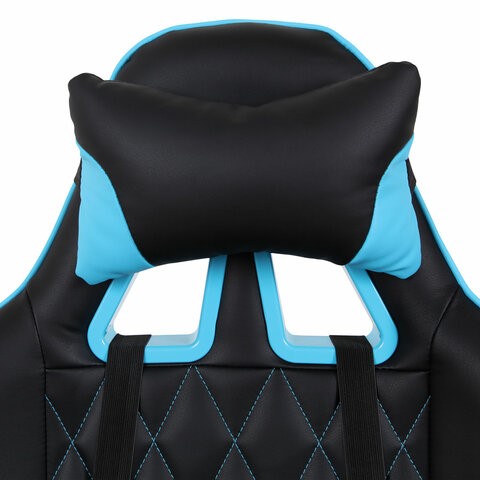 Кресло компьютерное Brabix GT Master GM-110 (две подушки, экокожа, черное/голубое) в Архангельске - изображение 5