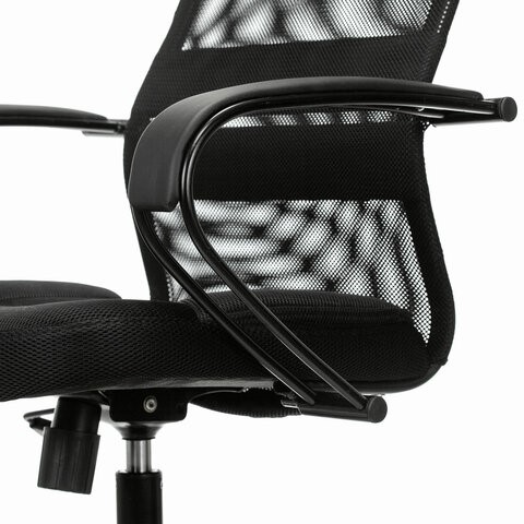 Кресло офисное Brabix Premium Stalker EX-608 PL (ткань-сетка/кожзам, черное) 532090 в Архангельске - изображение 8