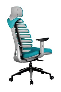 Кресло компьютерное Riva Chair SHARK (Лазурный/серый) в Архангельске - предосмотр 3