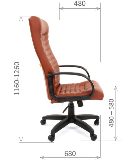 Офисное кресло CHAIRMAN 480 LT, экокожа, цвет коричневый в Архангельске - изображение 2