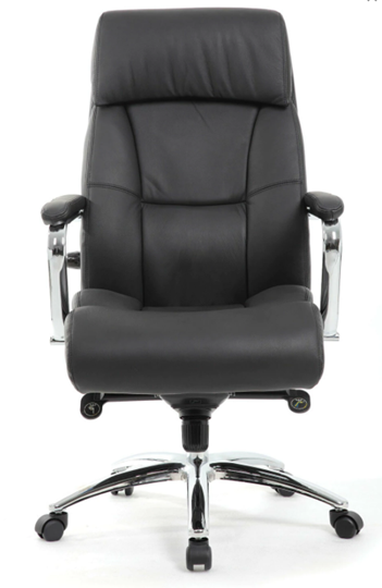 Офисное кресло из натуральной кожи BRABIX PREMIUM "Phaeton EX-502", хром, черное, 530882 в Архангельске - изображение 4