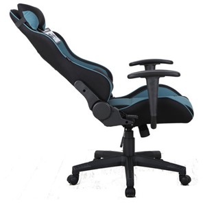 Компьютерное кресло Brabix GT Racer GM-100 (две подушки, ткань, черное/голубое) в Архангельске - предосмотр 3