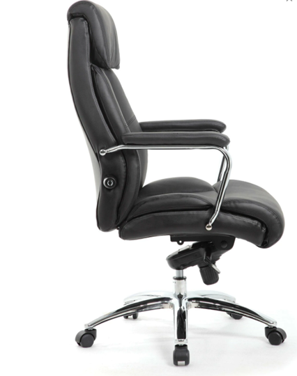 Офисное кресло из натуральной кожи BRABIX PREMIUM "Phaeton EX-502", хром, черное, 530882 в Архангельске - изображение 1