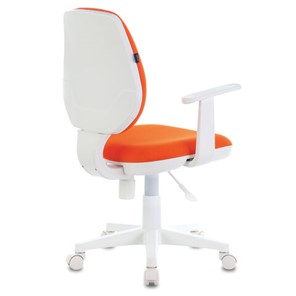 Кресло офисное Brabix Fancy MG-201W (с подлокотниками, пластик белый, оранжевое) в Архангельске - предосмотр 2