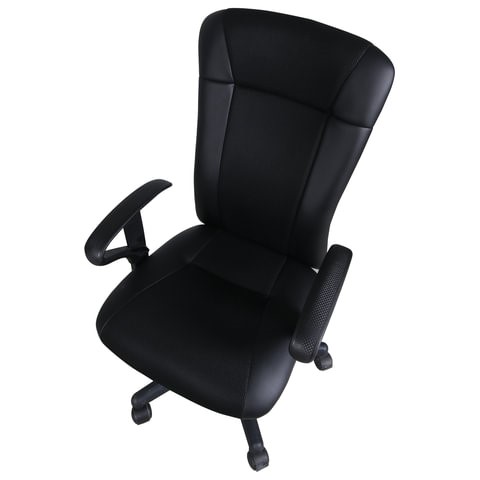 Офисное кресло Brabix Optima MG-370 (с подлокотниками, экокожа/ткань, черное) 531580 в Архангельске - изображение 3