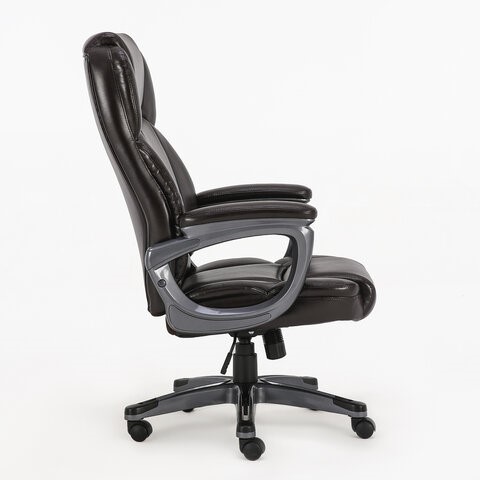 Офисное кресло Brabix Premium Favorite EX-577 (пружинный блок, рециклир. кожа, коричневое) 531936 в Архангельске - изображение 1